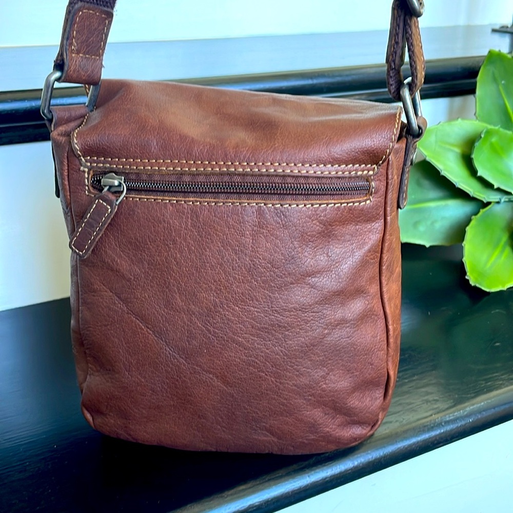 Jack George genuine leather crossbody shoulder handbag purse like new - Picture 4 of 7